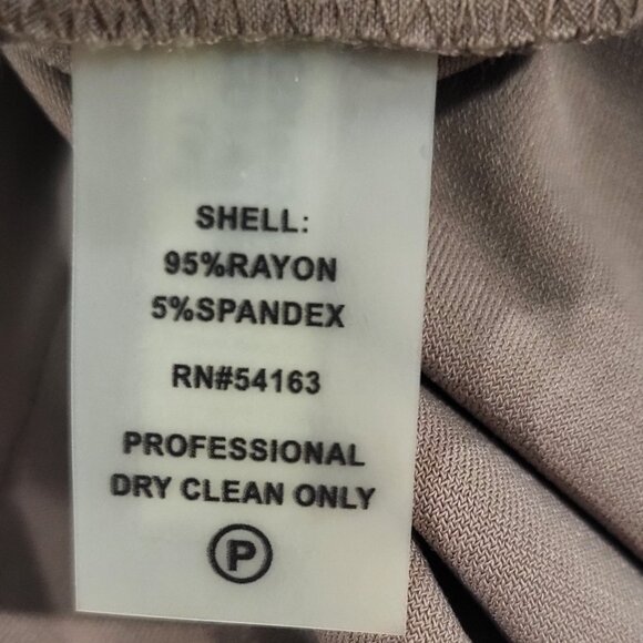 Calvin Klein Size 4 Tan Sleeveless, Belted Dress, Cowl Neck - Picture 7 of 7